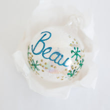 Load image into Gallery viewer, Glass Pearl bauble Santa's Little Painters