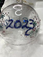 Load image into Gallery viewer, Glass Icicle bauble 80mm Santa's Little Painters