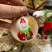 Load image into Gallery viewer, 60mm Hand Painted Snowman with Green Scarf Santas little painters