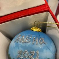 Load image into Gallery viewer, Inside Painted 80mm Sydney Harbour Bauble Santa's Little Painters