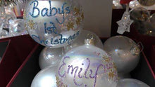 Load image into Gallery viewer, Glass Pearl bauble Santa's Little Painters