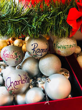 Load image into Gallery viewer, Silver Matte Shatterproof 80mm Bauble Santas little painters