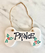 Load image into Gallery viewer, Personalised Dog Bone Santas little painters