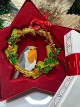Load image into Gallery viewer, Robin Bird Tipperary Crystal Hanging Ornament Santas little painters