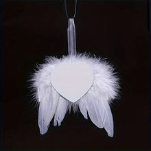 Load image into Gallery viewer, Feather Memorial Hanging Ornament with Heart-Shaped Photo Frame Santa's Little Painters
