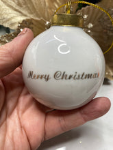 Load image into Gallery viewer, Porcelain 60mm Bauble Santas little painters