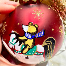 Load image into Gallery viewer, Red Rocking Horse with Teddy 100mm Santa's Little Painters
