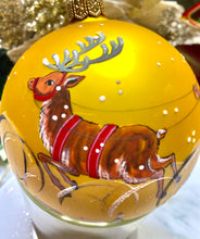 Load image into Gallery viewer, Golden Christmas Magic: Santa and Sleigh Bauble Santa's Little Painters