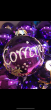 Load image into Gallery viewer, 80mm Plain Light Purple Glass Bauble Santa's Little Painters