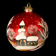 Load image into Gallery viewer, 100mm Red Hand Painted Bauble Reflections Santa's Little Painters