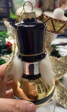 Load image into Gallery viewer, Gold Hanging Nutracker Ornament Santas little painters