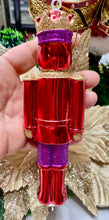 Load image into Gallery viewer, Glass Nutcracker Hanging Ornament Santa's Little Painters