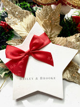Load image into Gallery viewer, Baby’s First Christmas Crystal Bootie Hanging Decoration Santa's Little Painters