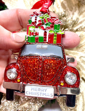 Load image into Gallery viewer, Tipperary Crystal Car with Presents Hanging Ornament Santa's Little Painters