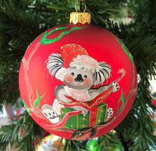 Load image into Gallery viewer, 60mm koala hand painted bauble Santa's Little Painters