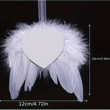 Load image into Gallery viewer, Feather Memorial Hanging Ornament with Heart-Shaped Photo Frame Santa's Little Painters