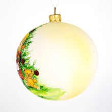 Load image into Gallery viewer, Girl with Teddy Bear Christmas Bauble 100mm Santas little painters