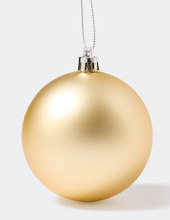 Load image into Gallery viewer, Gold Matte Shatterproof 80mm Bauble Santas little painters