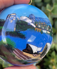 Load image into Gallery viewer, Inside Painted 80mm Sydney Harbour Bauble Santa's Little Painters