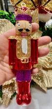 Load image into Gallery viewer, Glass Nutcracker Hanging Ornament Santa's Little Painters