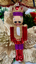 Load image into Gallery viewer, Glass Nutcracker Hanging Ornament Santa's Little Painters