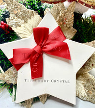 Load image into Gallery viewer, Tipperary Crystal Wrapped Present Ornament Santa's Little Painters