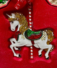 Load image into Gallery viewer, Unicorn Tipperary Crystal Hanging Decoration Santa's Little Painters