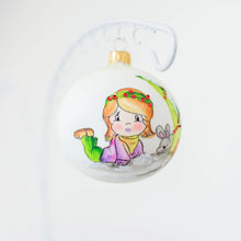 Load image into Gallery viewer, 80mm Little Girl with holly headband hand painted Santa's Little Painters