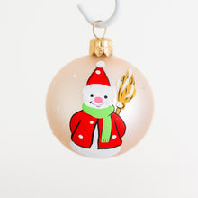 Load image into Gallery viewer, 60mm Hand Painted Snowman with Green Scarf Santas little painters