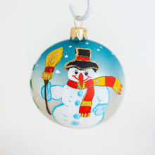 Load image into Gallery viewer, 80mm Snowman with Broom Santa's Little Painters