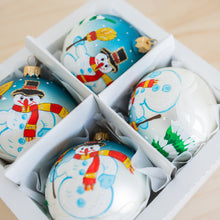 Load image into Gallery viewer, 80mm Snowman with Broom Santa's Little Painters