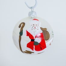 Load image into Gallery viewer, 100mm santa hand painted bauble Santa's Little Painters