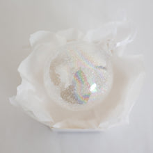 Load image into Gallery viewer, Glass Frosted Rainbow bauble 80mm Santa's Little Painters