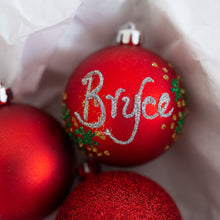 Load image into Gallery viewer, Red Matte Shatterproof Baubles 80mm Santa's Little Painters