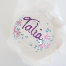 Load image into Gallery viewer, Glass Icicle bauble 80mm Santa's Little Painters