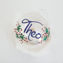 Load image into Gallery viewer, Glass Pearl bauble Santa's Little Painters