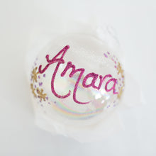 Load image into Gallery viewer, Glass Rainbow bauble Santa's Little Painters
