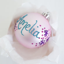 Load image into Gallery viewer, Baby Pink Matte Shatterproof Bauble Santa's Little Painters