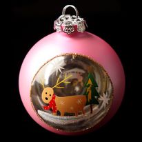 Pink Reindeer 80mm Santas little painters