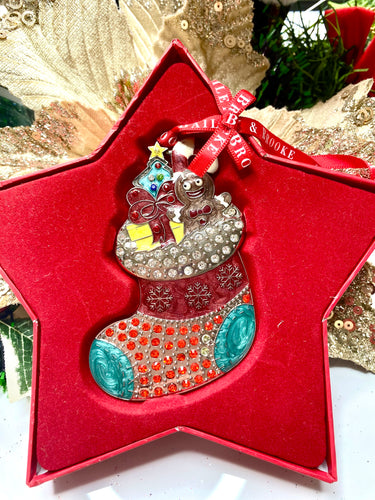 Baby bootie Hanging Santas little painters