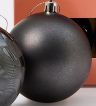 Charcoal Black Shatterproof 80mm Bauble Santas little painters