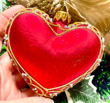 Load image into Gallery viewer, Heart Glass Red Bauble Santas little painters
