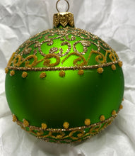 Load image into Gallery viewer, Green with gold swirls Santas little painters
