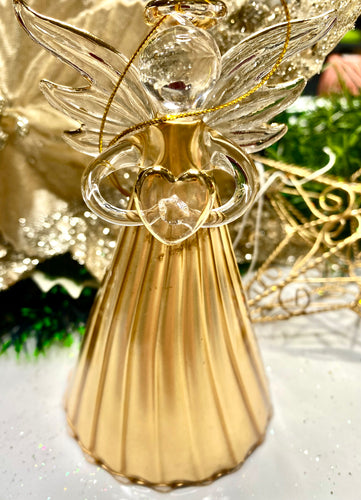 Gold Fluted Angel Santas little painters