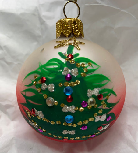 60mm Red Decorated Tree Santas little painters