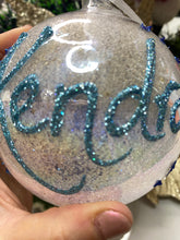 Load image into Gallery viewer, Glass Frosted Rainbow bauble 100mm Santa&#39;s Little Painters
