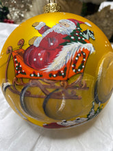 Load image into Gallery viewer, Gold Santa on Sleigh Santas little painters
