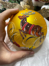 Load image into Gallery viewer, Gold Santa on Sleigh Santas little painters
