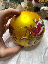 Load image into Gallery viewer, Gold Santa on Sleigh Santas little painters
