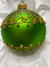 Load image into Gallery viewer, Green with gold swirls Santas little painters
